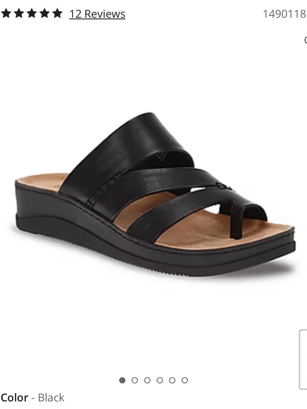 BareTraps Black Leather Multi-Strap Slide Sandals - Picture 6 of 6